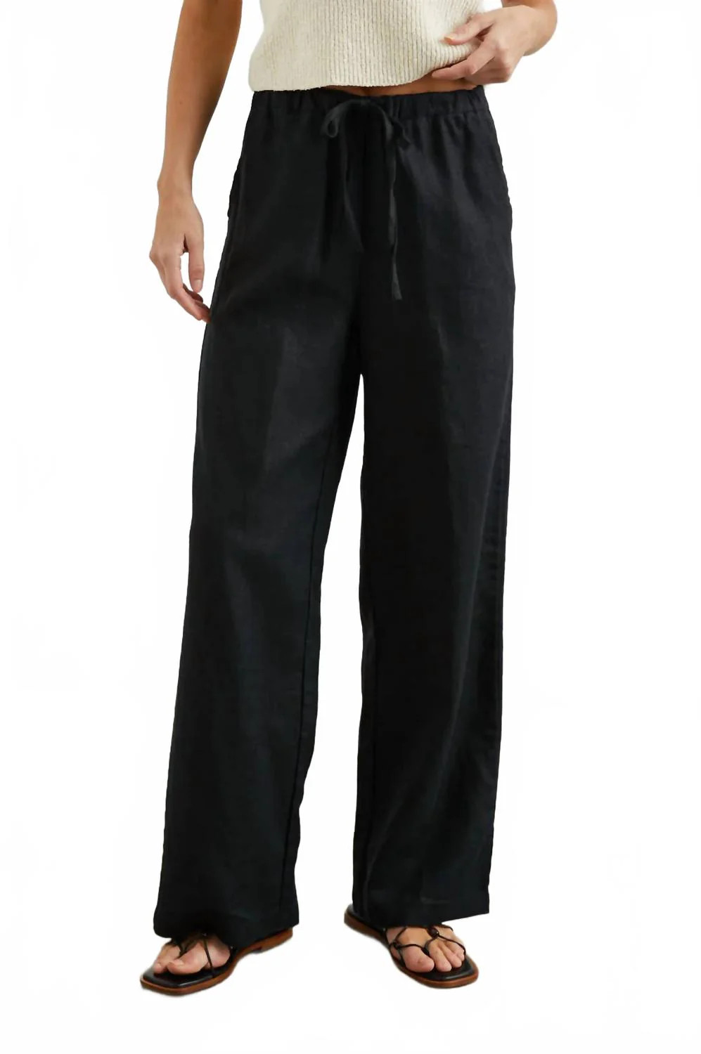 Women's Emmie Linen Pant In Black | Shop Simon