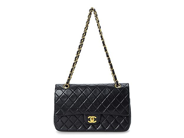 Chanel - Vintage Luxury Lambskin Medium Classic Double Flap Shoulder Bag - Women's - Black | DSW