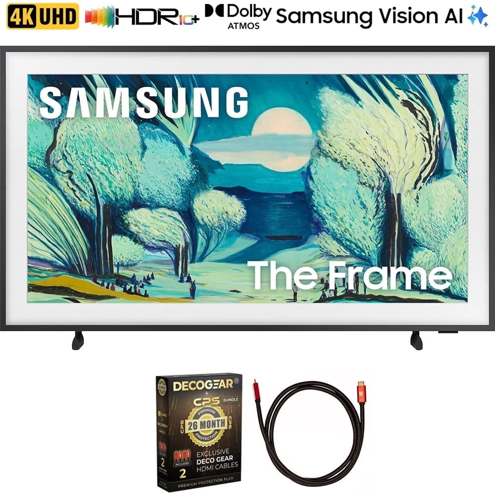 Samsung QN43LS03FAFXZA 43 inch The Frame LS03FA QLED 4K Art Mode Vision AI Smart TV 2025 Bundle w... | Walmart (US)