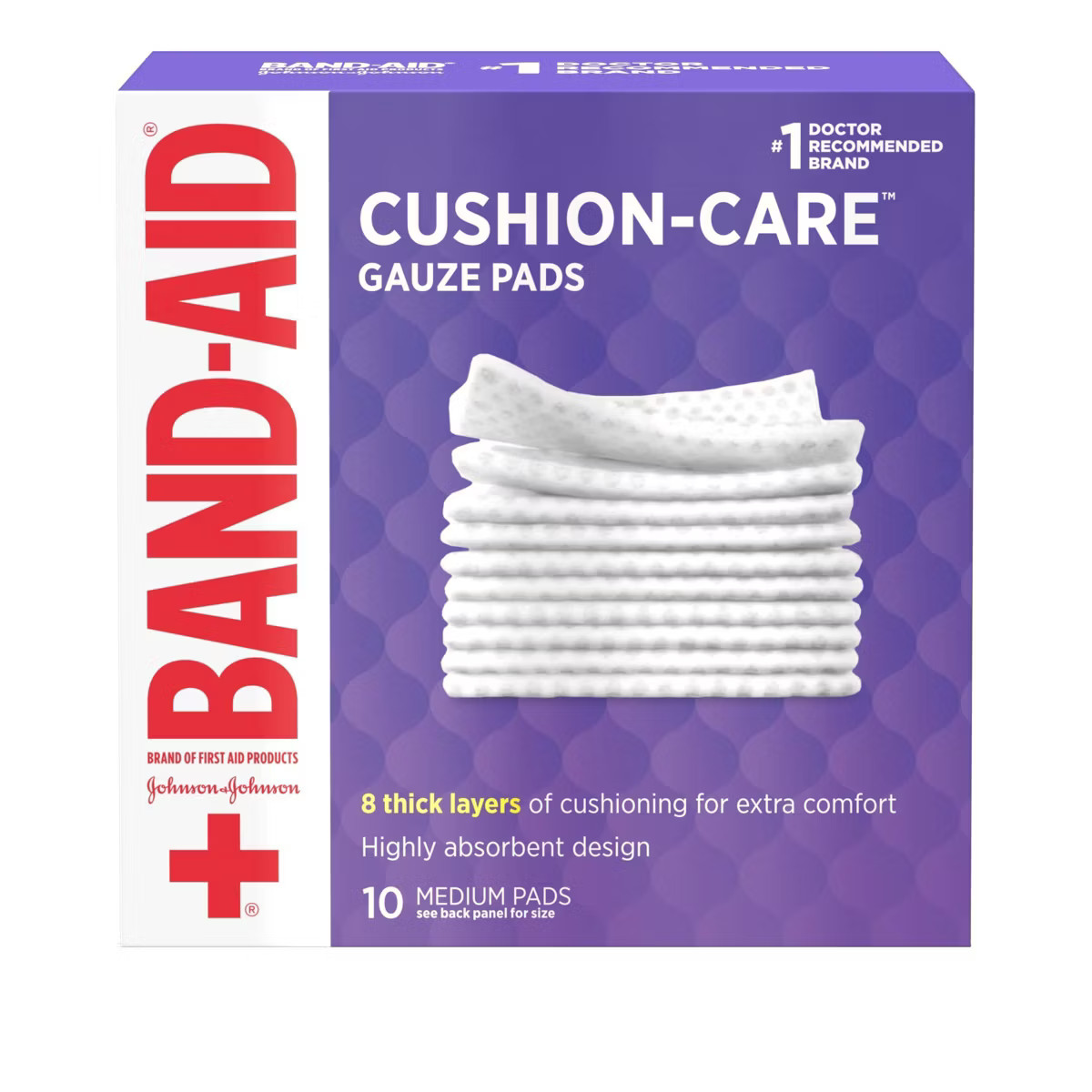 Johnson & Johnson Brand Cushion Care Gauze Pads, Medium, 3 in x 3 in - 10 ct | Target