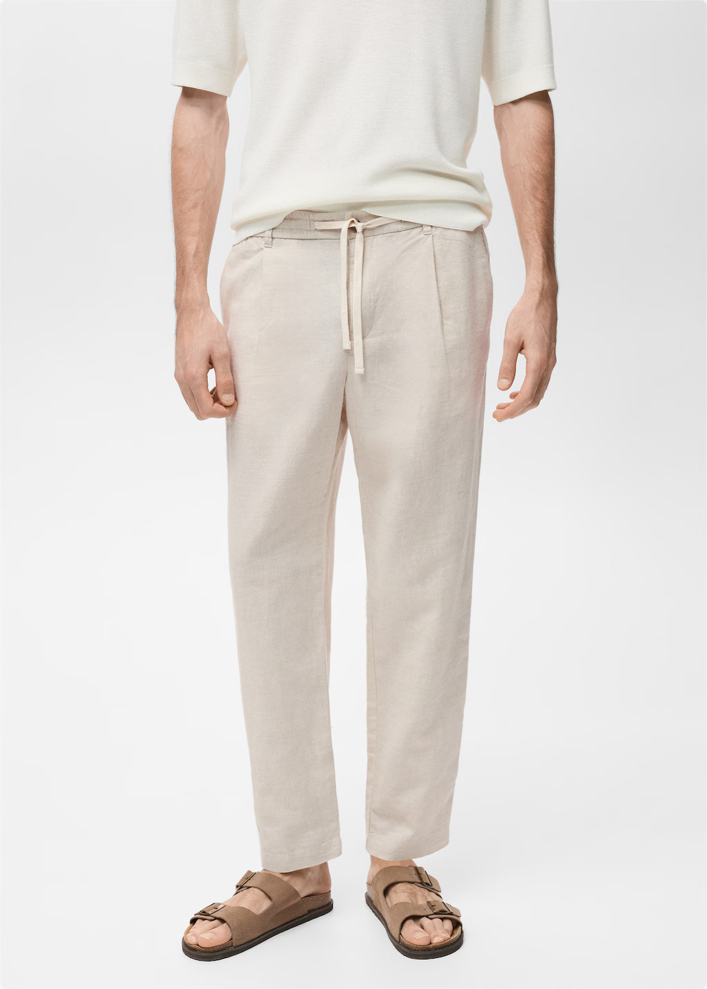 Slim-fit trousers with drawstring - Men | MANGO USA | Mango (US/MX/AU)