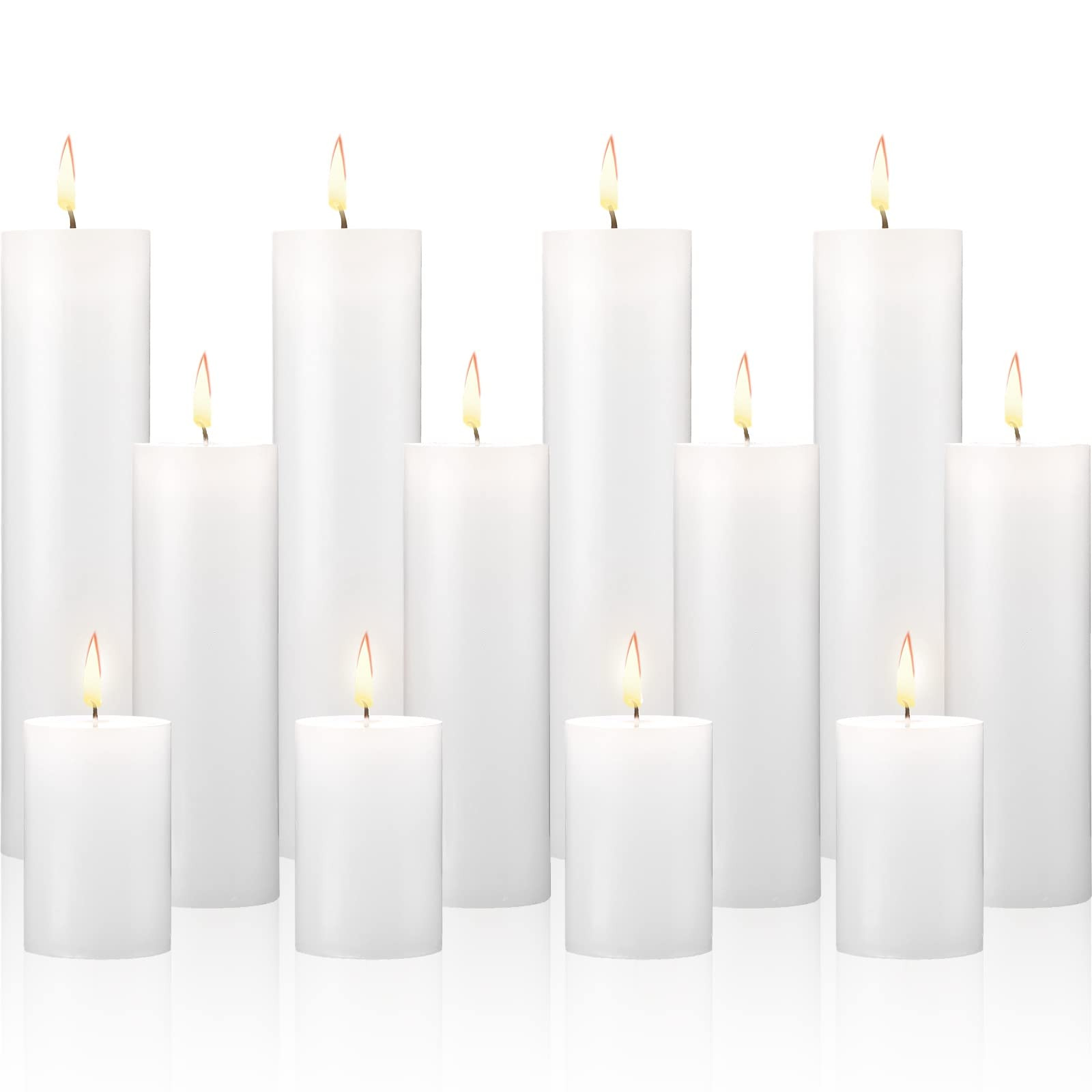 Lounsweer 12 Pieces Pillar Candles Unscented Votive Candles Wax for Wedding Halloween, Spa, Holid... | Amazon (US)