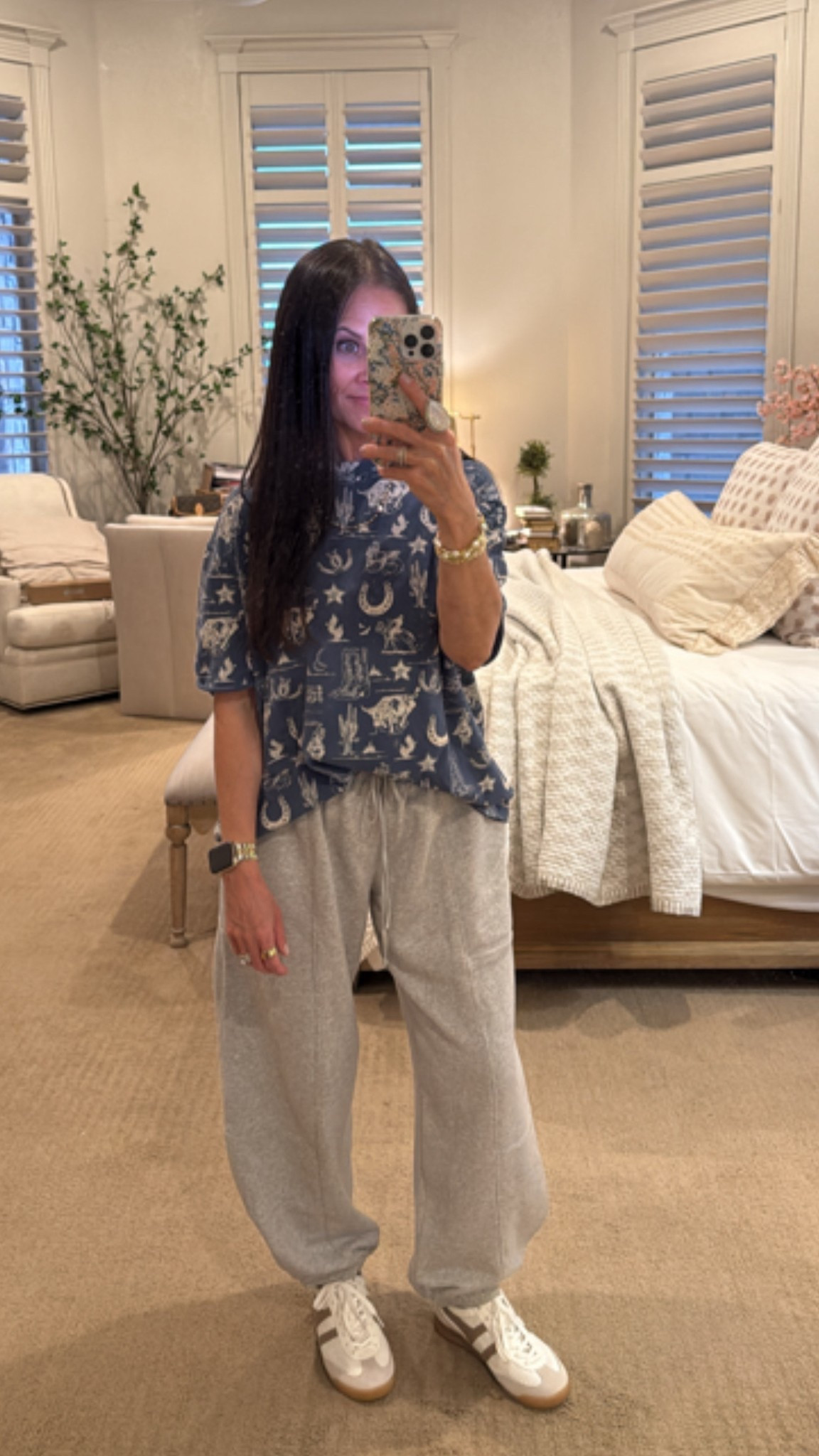 Comfy for the win!! Size down in top and bottoms! Shoes run TTS. 



#LTKOver40 #LTKPetite #LTKSaleAlert