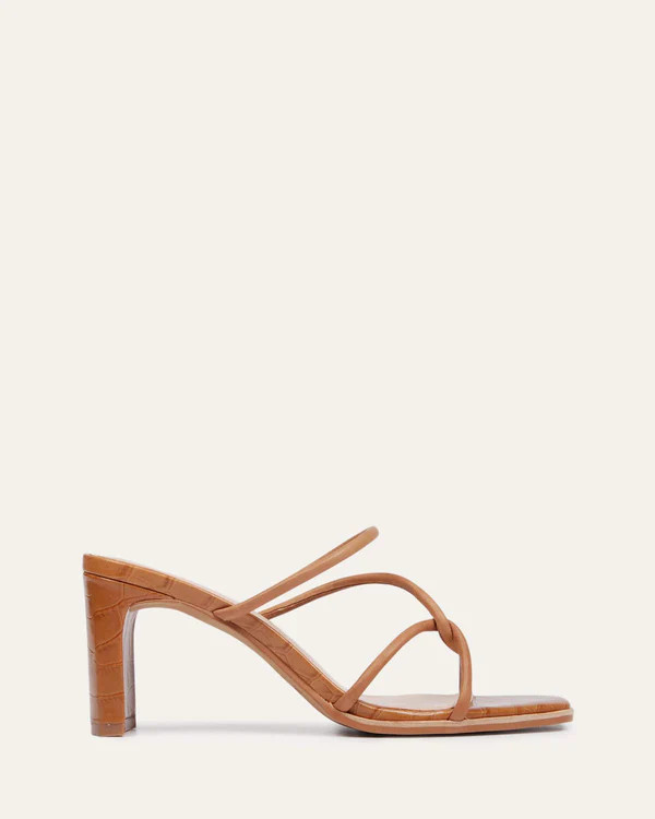 NOVI MID HEEL SANDALS TAN LEATHER | Jo Mercer (AU)