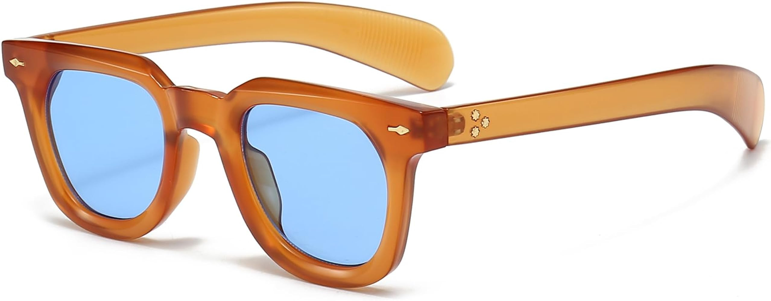 PORADAY Square Sunglasses for Women Men Trendy Thick Frame Sun Glasses Black Shades | Amazon (US)
