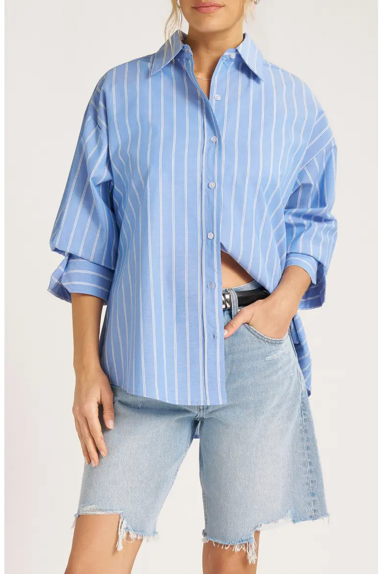 Genevieve Stripe Button-Up Top (Women) | Nordstrom | Nordstrom