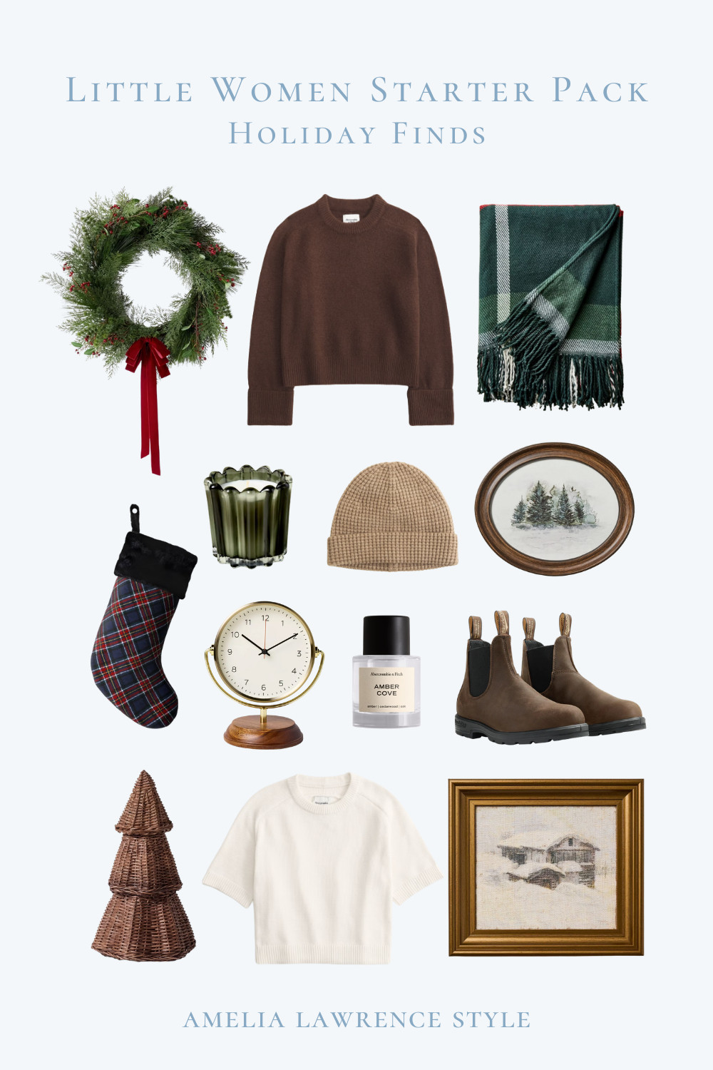 Little Women Starter pack. Holiday finds, Christmas decor, Holiday decor, Christmas outfit, Holiday outfit, tree decor, Christmas wreath, winter decor, fall boots, winter boots, winter blanket, plaid blanket, Christmas blanket, beanie, winter hat, fall hat, clock, vintage clock, fall sweater, Christmas sweater, winter sweater, candle. 

 #LTKHoliday #LTKSeasonal #LTKHome