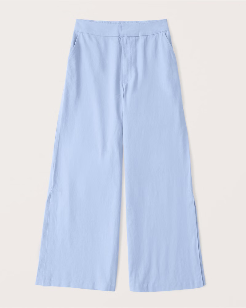 Women's Resort Linen-Blend Wide Leg Pants | Women's Bottoms | Abercrombie.com | Abercrombie & Fitch (US)