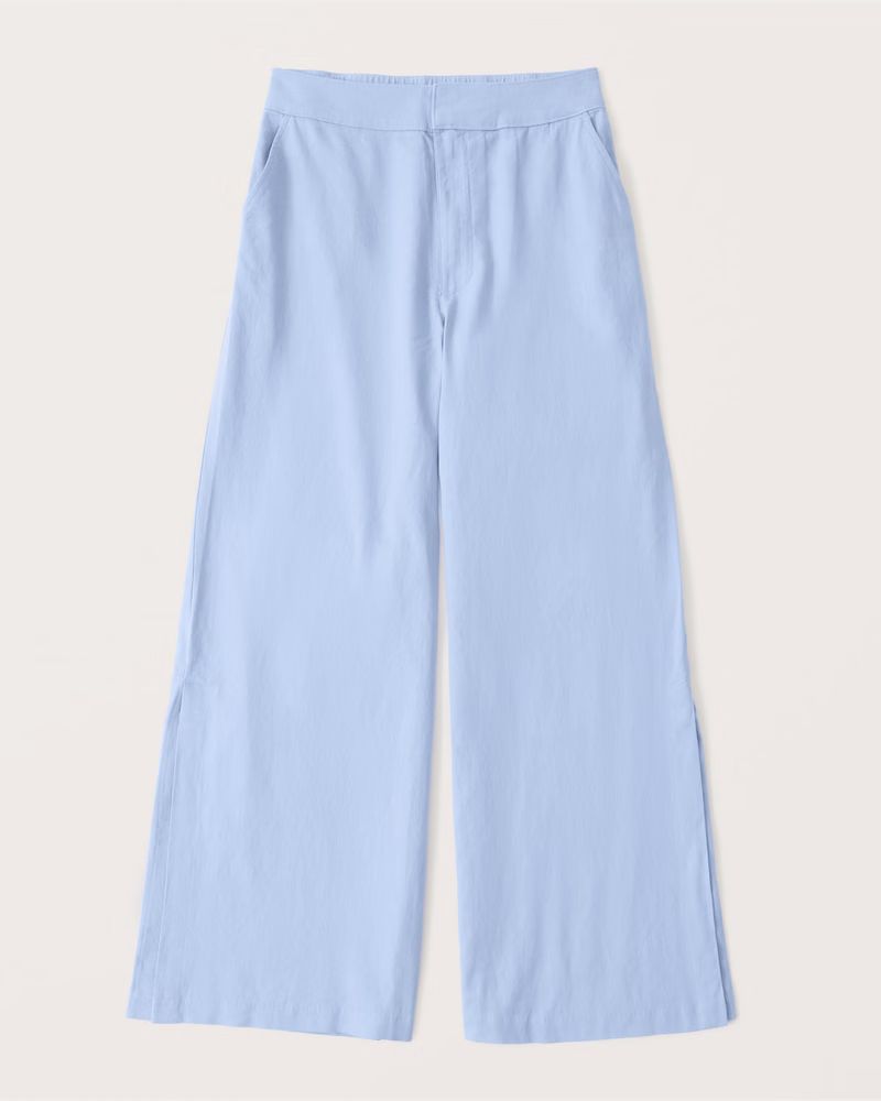 Resort Linen-Blend Wide Leg Pants | Abercrombie & Fitch (US)