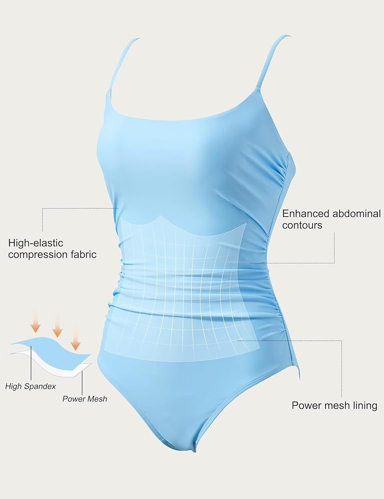 SUUKSESS Women One Piece Tummy Control Swimsuit Crisscross Backless Bathing Suit | Amazon (US)