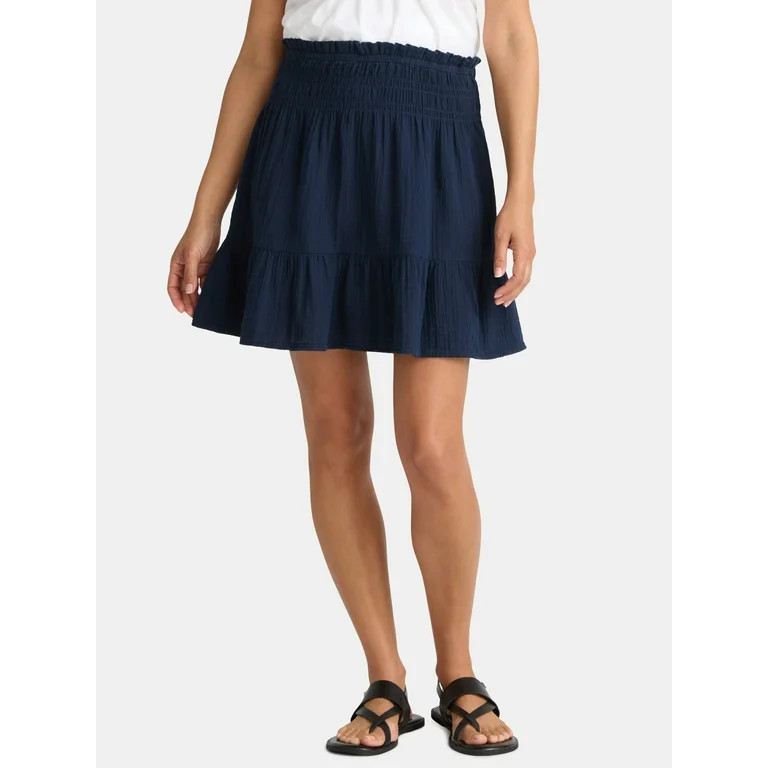 Time and Tru Women's Double Cloth Skirt, Sizes XS-XXXL | Walmart (US)