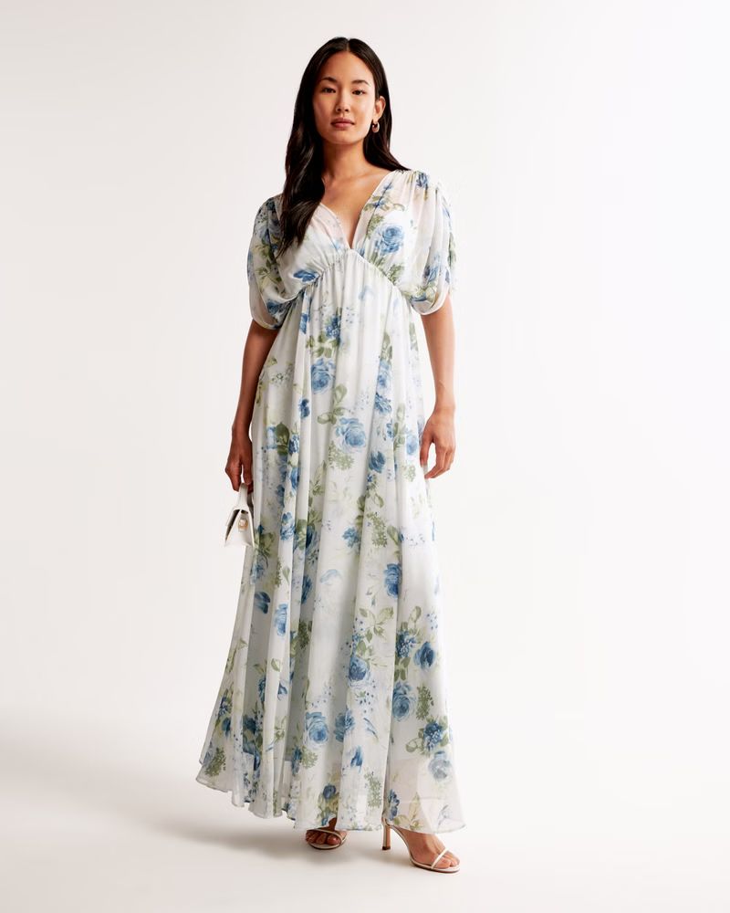 Dolman Sleeve Flowy Maxi Dress | Light Blue Dress | Baby Blue Dress | Abercrombie & Fitch (US)