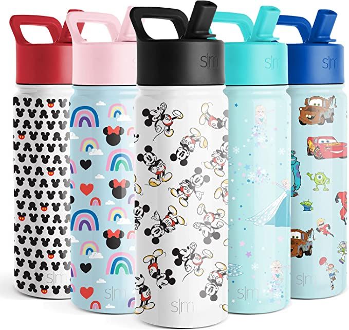 Simple Modern Disney Water Bottle for Kids Reusable Cup with Straw Lid Insulated Stainless Steel ... | Amazon (US)