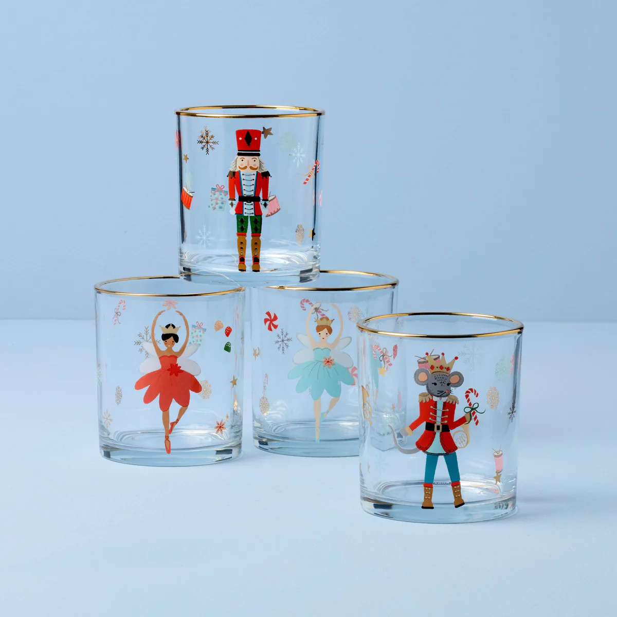 Nutcracker Ballet DOF Glasses, Set of 4 | Lenox