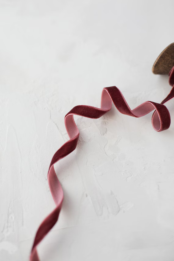 Chocolate Rose Velvet Ribbon • 1/4" • 3/8" | Etsy (US)