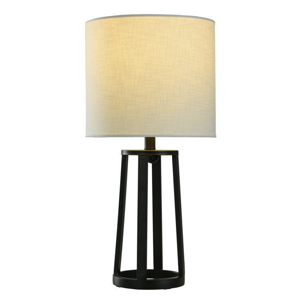 Better Homes & Gardens Modern Matte Black Table Lamp with Classic Drum Shade | Walmart (US)