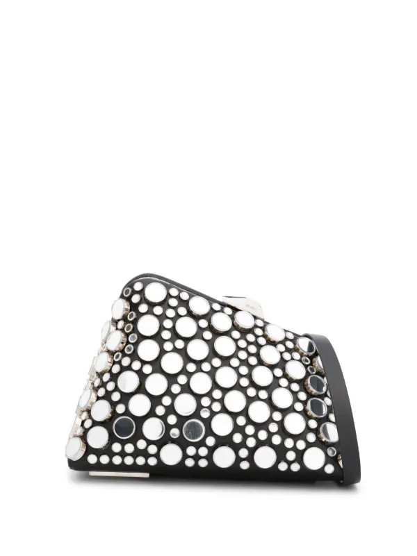 The Attico Midnight stud-embellished Leather Clutch Bag - Farfetch | Farfetch Global