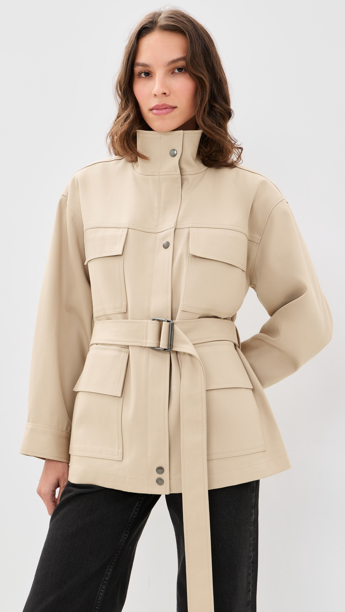 ANINE BING Odin Jacket Beige M | Shopbop