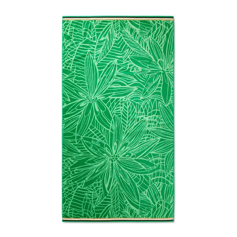 Linear Floral Beach Towel Green - Tabitha Brown for Target | Target