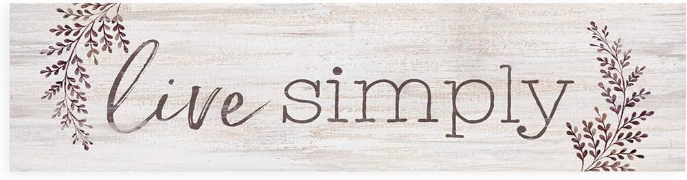 P. Graham Dunn Live Simply Fern Whitewash 6 x 1.5 Mini Pine Wood Tabletop Sign Plaque | Amazon (US)