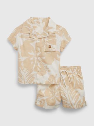 Baby Linen-Cotton Hibiscus Outfit Set | Gap (US)