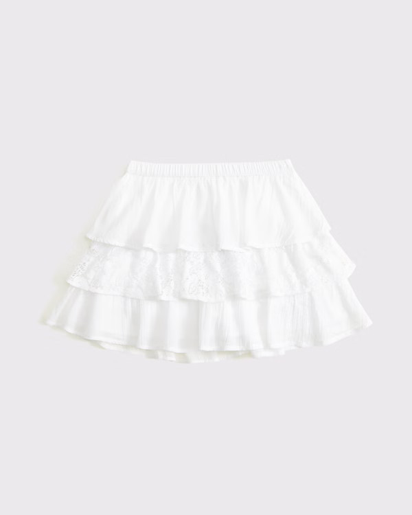 girls ruffle and lace mini skort | girls bottoms | Abercrombie.com | Abercrombie & Fitch (US)