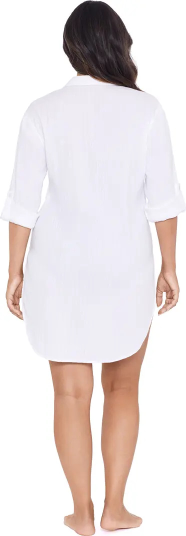 Button-Down High-Low Beach Shirt Coverup | Nordstrom