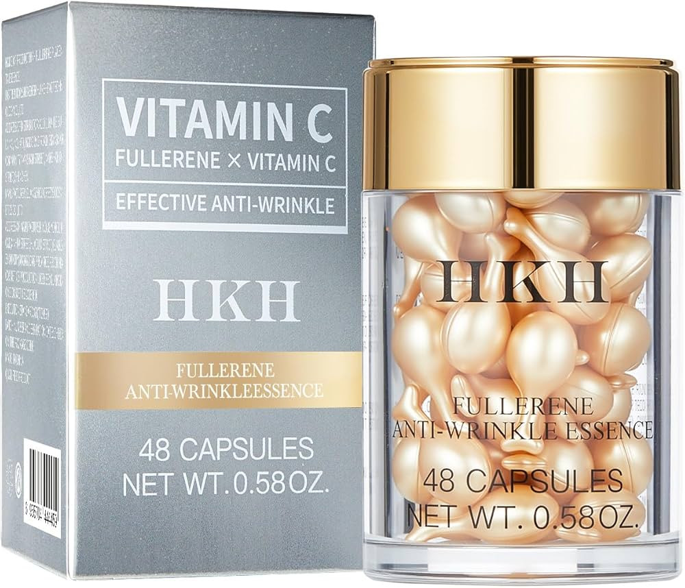 HKH Vitamin C Serum for Face: 48 Capsules Retinol Anti-Aging Wrinkle Repair Serum - Vitamin E Nia... | Amazon (US)