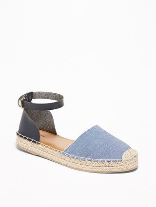 Chambray/Faux-Leather Espadrilles for Women | Old Navy US