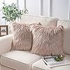 Phantoscope Pack of 2 Luxury Series Throw Pillow Covers Faux Fur Mongolian Style Plush Cushion Ca... | Amazon (US)