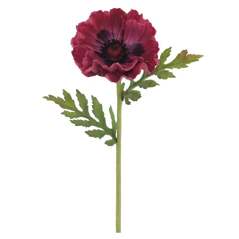 Purple Soft Touch Poppy Floral Pick, 12.5" | At Home