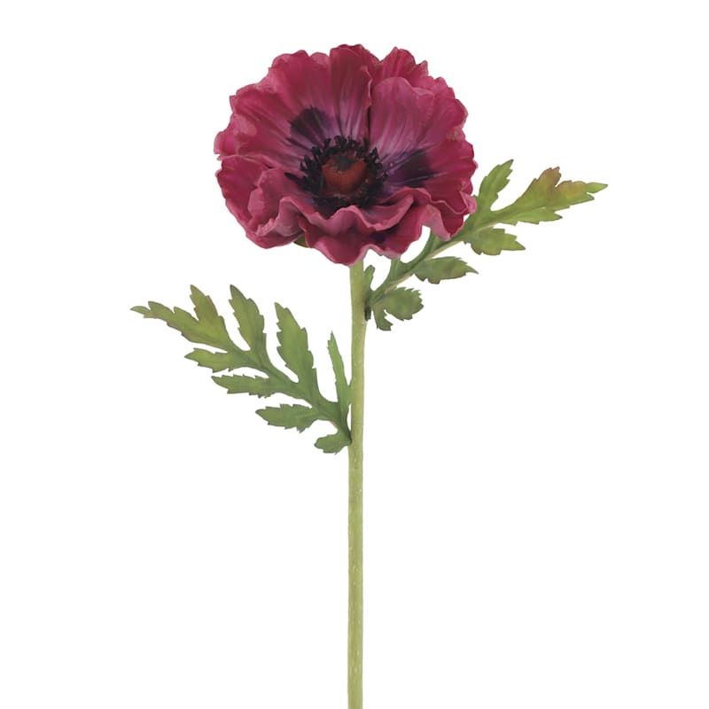 Purple Soft Touch Poppy Floral Pick, 12.5" | At Home