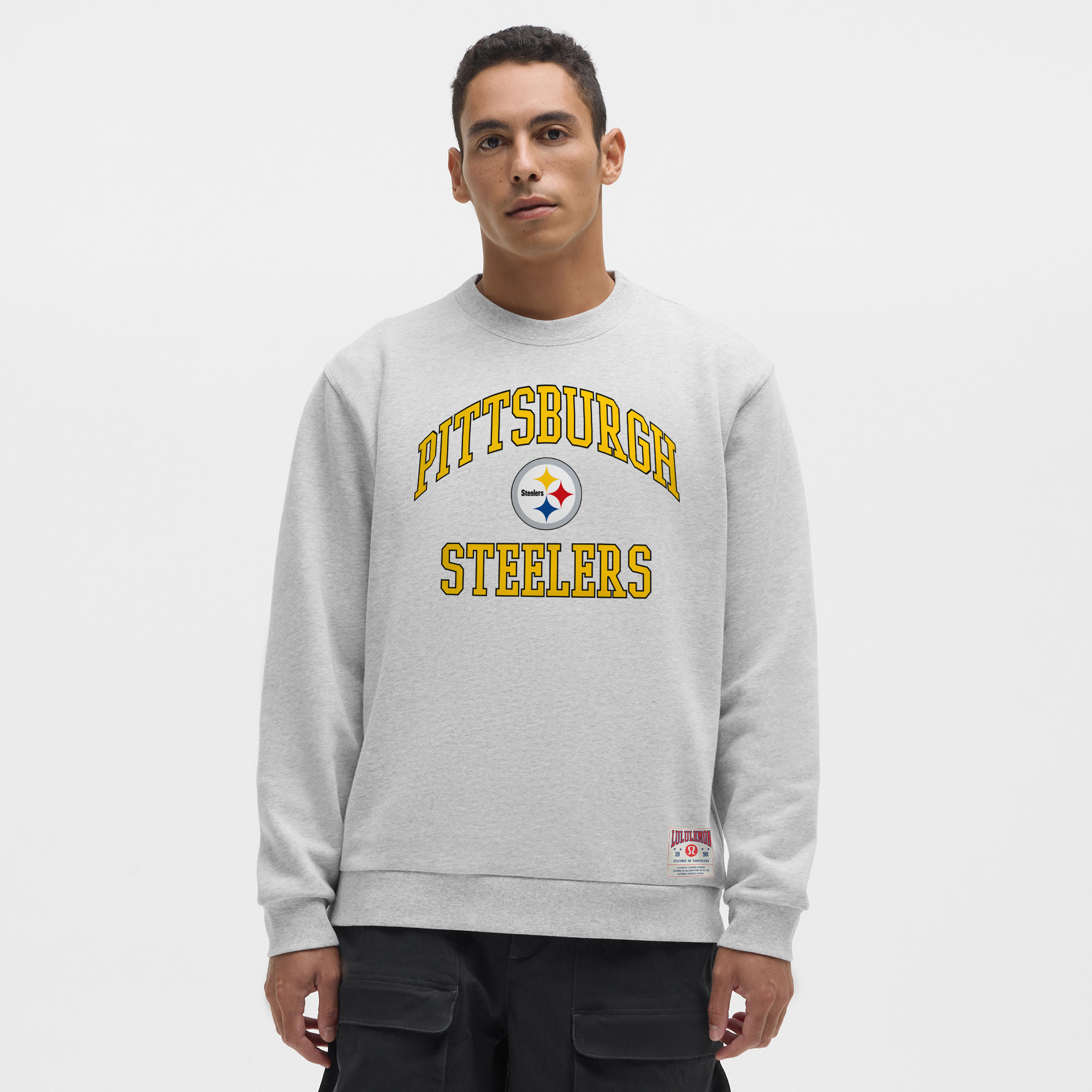 Men's lululemon Heathered Silver Drop Pittsburgh Steelers Steady State Sweatshirt | Fanatics