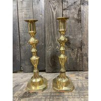 Vintage Brass Candlestick Holders, Mantle Accent, Old World, Boho, Shabby Chic, Christmas Candlesticks, Decor Candles Holders | Etsy (US)