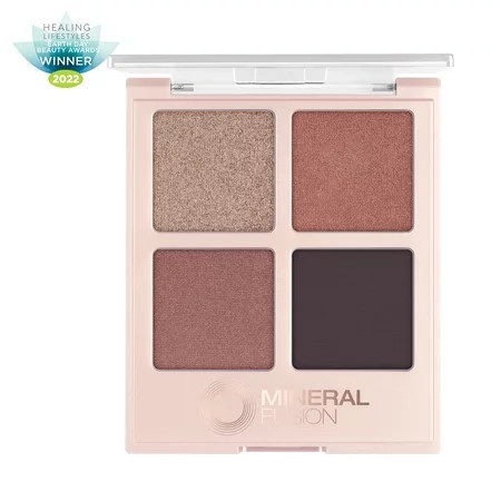 MINERAL FUSION Vegan Eye Shadow Palette Girls Night Out | 4 Blendable Shades Matte Satin Shimmer | Walmart (US)