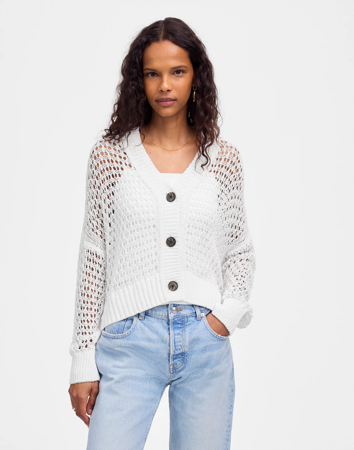 Open-Stitch V-Neck Cardigan | Madewell | Madewell
