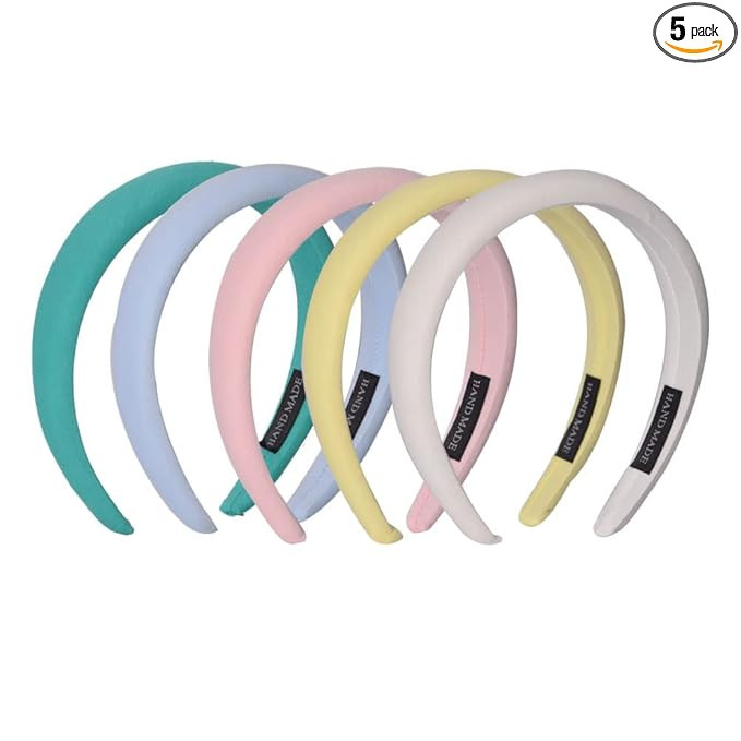LifeDawn Padded Headbands for Women,5Pcs Wide Plain Turban Headband Fashion Hair Bands Headwear B... | Amazon (US)