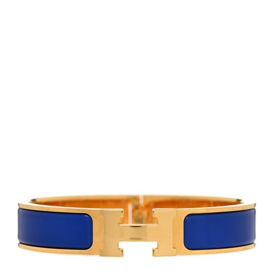 Narrow Enamel Clic Clac H Bracelet PM Bleu Drapeau | FASHIONPHILE (US)
