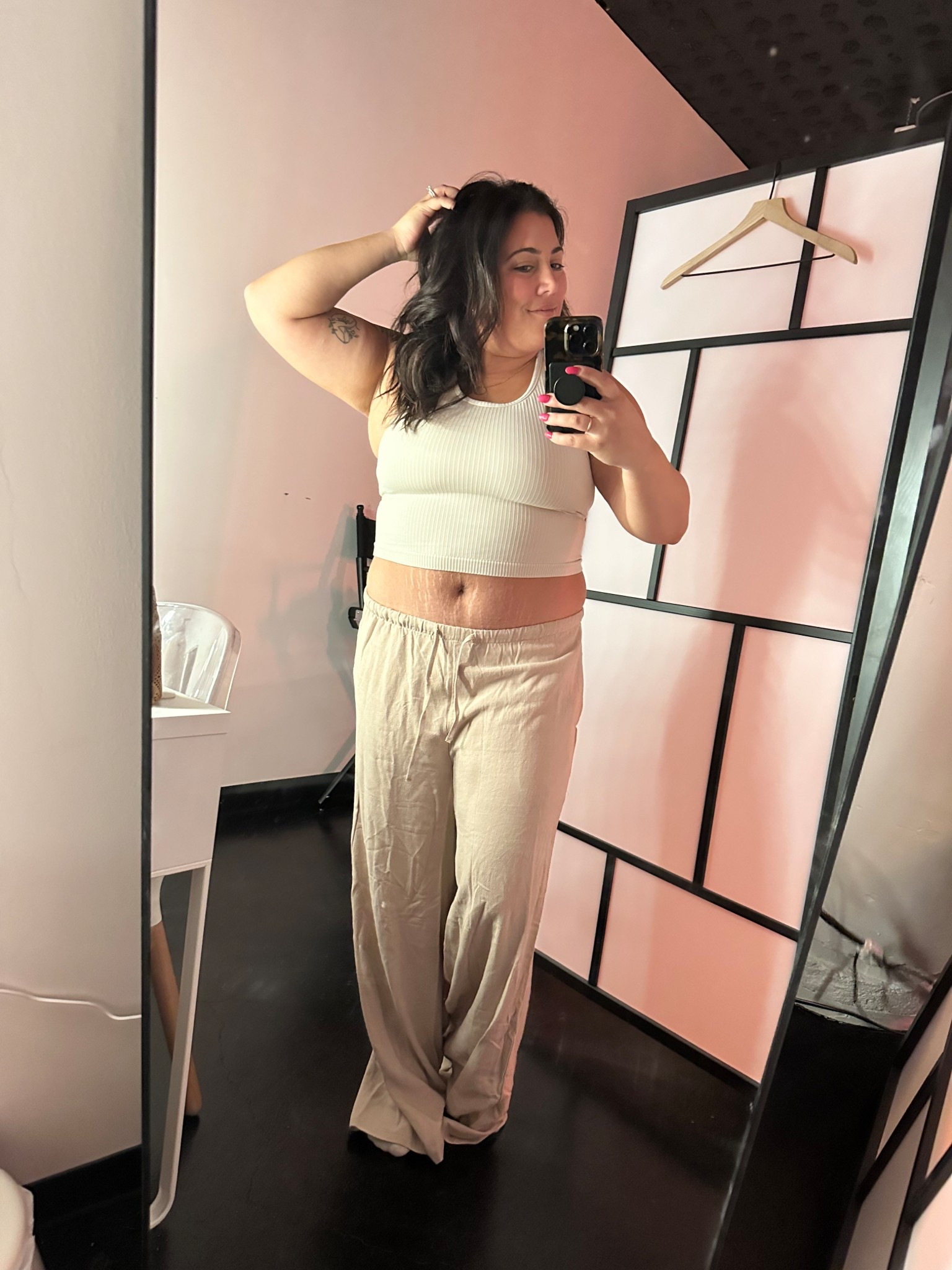 Top: TJMaxx
Bottoms: Amazon

Wore this fit to model for a wellness video shoot 🥰 I need to get the pants hemmed cause I’m just a wee lil nugget but they are so so comfortable. Great for warm weather seasons or vacations or wellness video shoots (apparently).

The top came as a two pack in this lovely cream color and then a griege as well. I’ll try to find you guys a dupe!



#LTKMidsize #LTKFindsUnder50 #LTKTravel