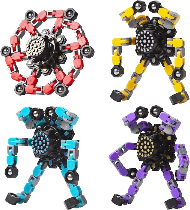 Transformable Fidget Spinners Toys 4 Pcs for Kids and Adults Stress Relief Sensory Toys for Boys ... | Amazon (US)