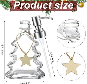 Skyley 3 Set Christmas Tree Soap Dispenser with Stainless Steel Pump Xmas Decorative Bathroom Han... | Amazon (US)