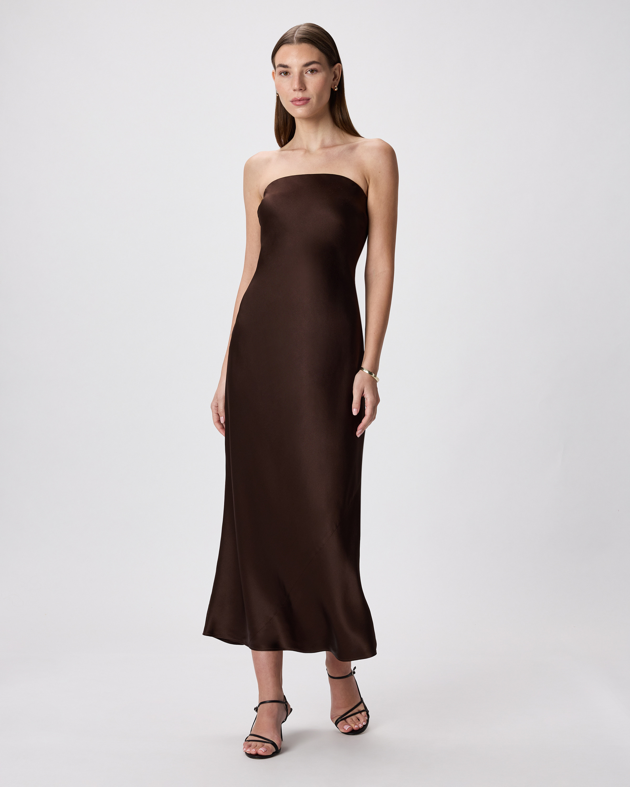 100% Washable Silk Strapless Midi Dress | Quince