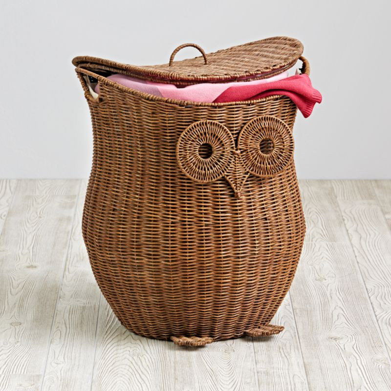 Woven Owl Toy Hamper + Reviews | Crate & Kids | Crate & Barrel