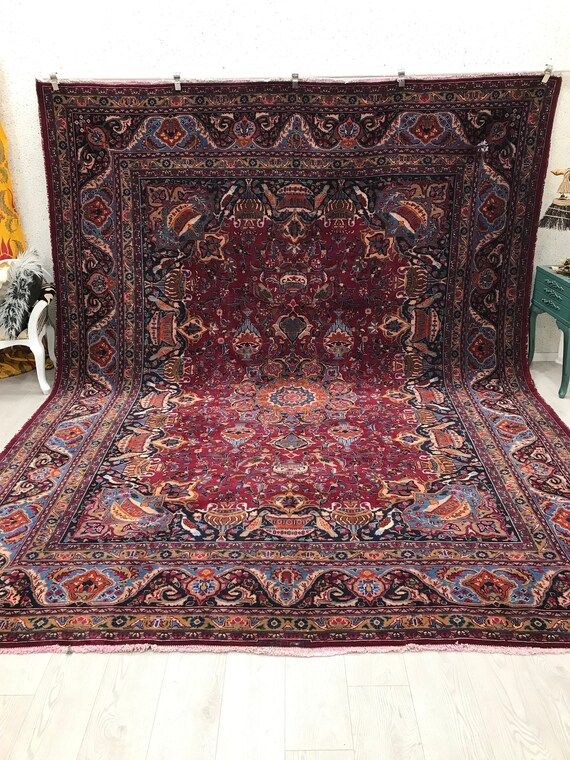 9x12 Antique Palace Size Handmade Authentic Wool Area Rug Red | Etsy | Etsy (US)