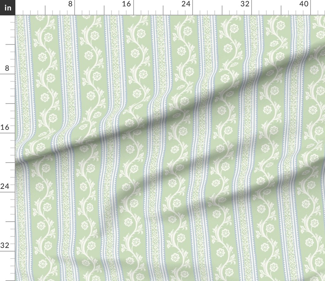 Francie Stripe Green Ice Fabric | Spoonflower | Spoonflower