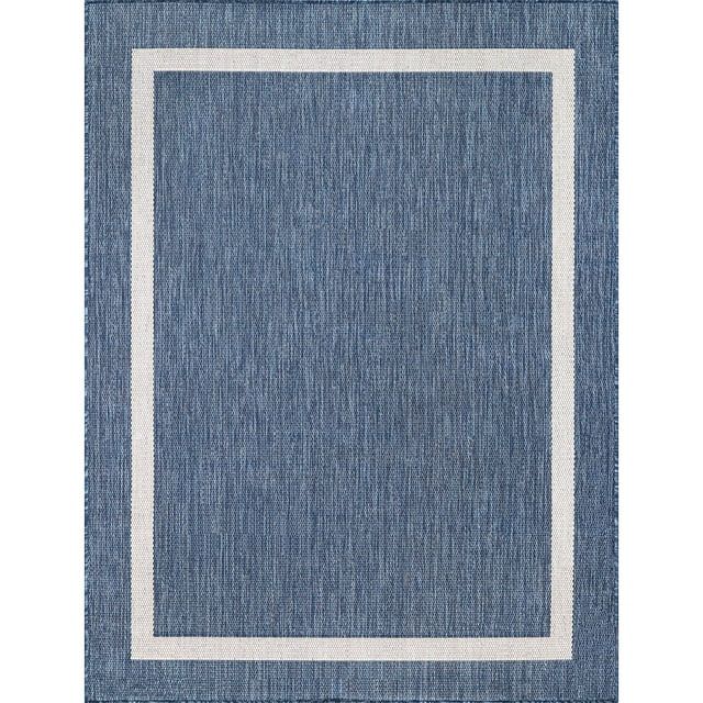 Beverly Rug Indoor/Outdoor Area Rugs, Bordered Patio Porch Garden Carpet, Blue and White, 8'x10' | Walmart (US)