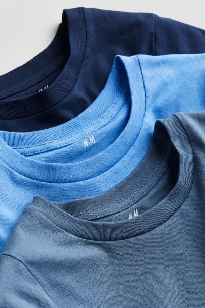 3-pack T-shirts - Light blue/navy blue - Kids | H&M US | H&M (US + CA)
