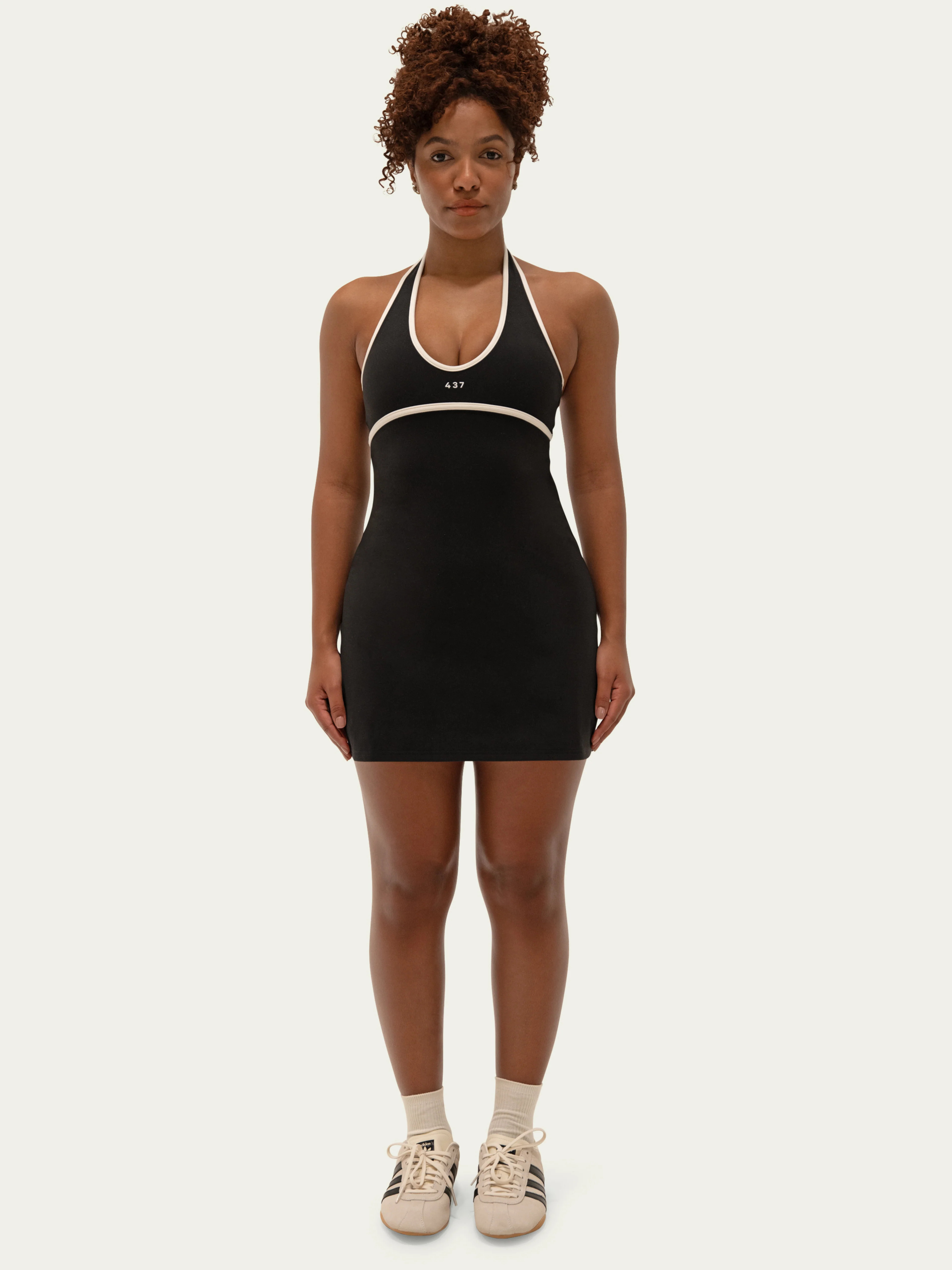 The Halter Play Dress / Black-Cream | 437