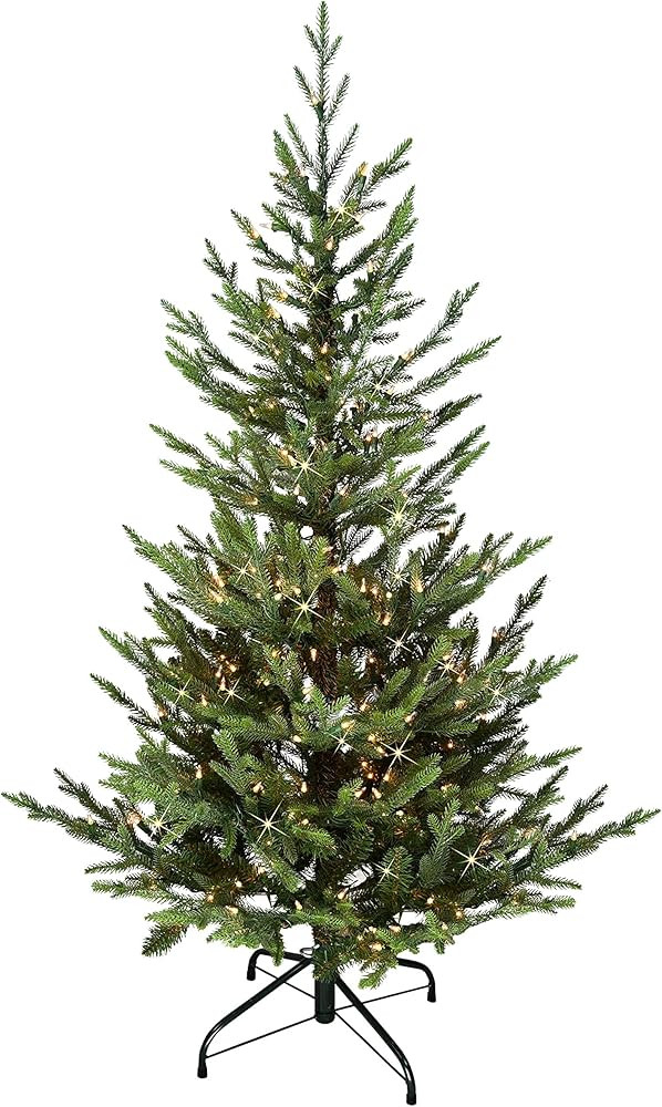 Puleo International Pre-Lit Natural Fir Artificial Christmas Tree, Green | Amazon (US)