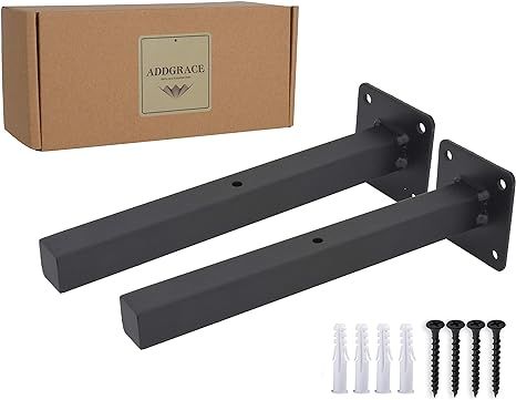 Industrial Black Floating Shelf Brackets Retro Wall Mounted Shelf Supports Includes Screws & Wall... | Amazon (US)